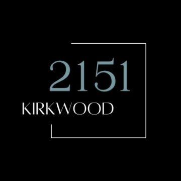 Property logo on black background at 2151 Kirkwood Apartments, Houston, Texas